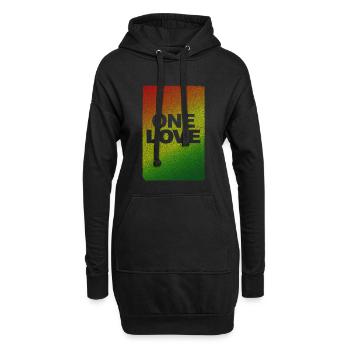 REGGAE, MARLEY, JAMAÏQUE, RASTAFARI, ONE LOVE DESIGN - Sweat-shirt à capuche long Femme - noir - Devant