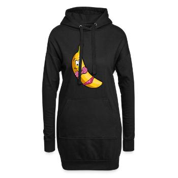 sexy banana - Sweat-shirt à capuche long Femme - noir - Devant