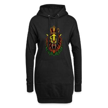 Reggae Lion, Rastafarian, Lion, Marley, Bob, Jamaïque - Sweat-shirt à capuche long Femme - noir - Devant