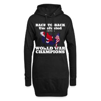 Deux fois champion invaincu de la Seconde Guerre mondiale 4. - Sweat-shirt à capuche long Femme - noir - Devant