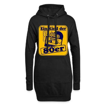 80er Party,Motto Shirt - Ein Kind der 80er(25) - Hoodie-Kleid - Schwarz - Vorne