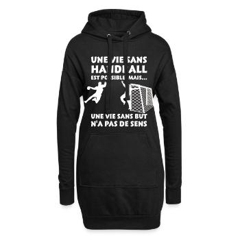 Une vie sans Handball - Sweat-shirt à capuche long Femme - noir - Devant