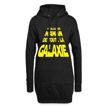 Meilleur maman de la galaxie - Sweat-shirt à capuche long Femme - noir - Devant