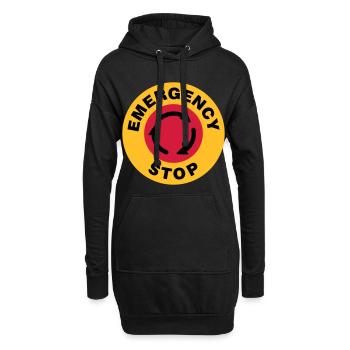 Notfall Stop - Hoodie-Kleid - Schwarz - Vorne