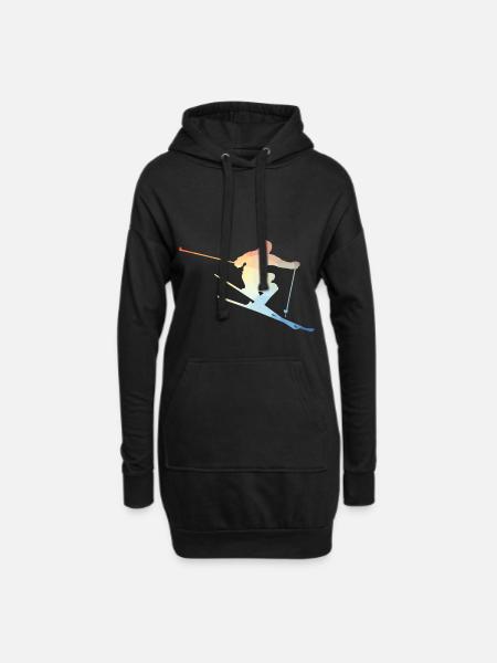 Skiers of long sleeve shirts - Hoodie Dress - black