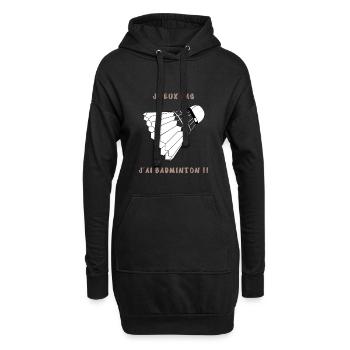 J’peux pas j’ai badminton - Sweat-shirt à capuche long Femme - noir - Devant