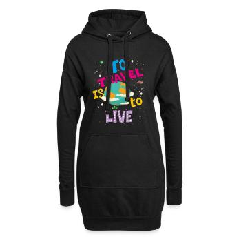 To Travel Is To Live Travel T-shirt - Hoodie-Kleid - Schwarz - Vorne