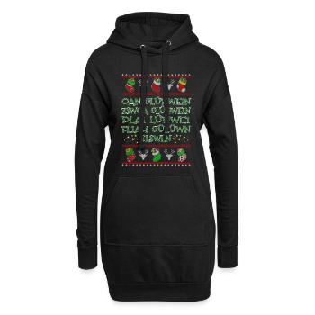Glühwein - bayerisch - Hoodie-Kleid - Schwarz - Vorne