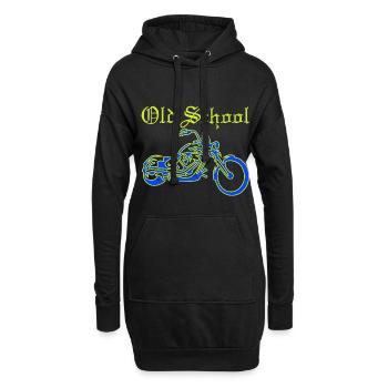 Motorrad, Roller, Moped - Hoodie-Kleid - Schwarz - Vorne
