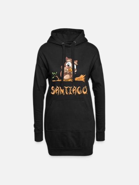 Eule Santiago - Hoodie-Kleid - Schwarz