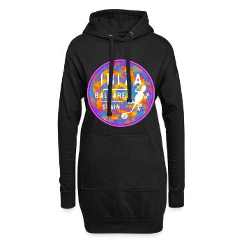 Illustration colorée de l’île des îles Baléares d’Ibiza - Sweat-shirt à capuche long Femme - noir - Devant