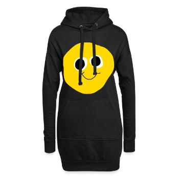 Yellow Face Smile - Hoodie-Kleid - Schwarz - Vorne