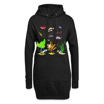 Mon Fish Tank 3 - Sweat-shirt à capuche long Femme - noir - Devant