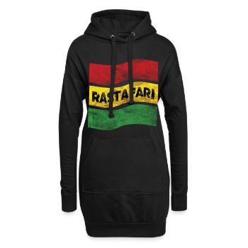 Rastafari Fahne - Hoodie-Kleid - Schwarz - Vorne