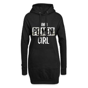 Russie Pelmeni Fille Femme Fille Russe Manger - Sweat-shirt à capuche long Femme - noir - Devant