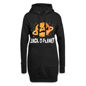 Halloween Kürbis Gesicht Jack-O-Planet - Hoodie-Kleid - Schwarz - Vorne