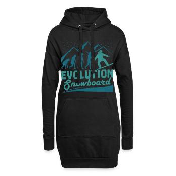 Evolution Snowboard | Wintersport Schnee Geschenk - Hoodie-Kleid - Schwarz - Vorne