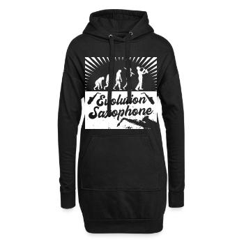 Evolution Saxophone Saxophone | Instrument de musique Jazz - Sweat-shirt à capuche long Femme - noir - Devant