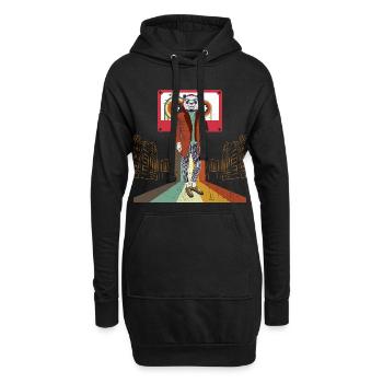 Funky Panda - Hoodie-Kleid - Schwarz - Vorne