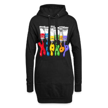 Hip Hop Rohre - Hoodie-Kleid - Schwarz - Vorne