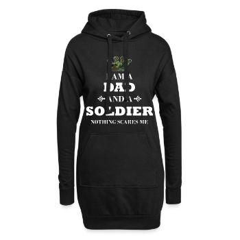 I am a Dad & a Soldier, soldat, militaire, meilleur papa - Sweat-shirt à capuche long Femme - noir - Devant