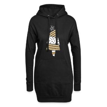 Weihnachtsbaum Weihnachten Christbaum Stern Xmas - Hoodie-Kleid - Schwarz - Vorne