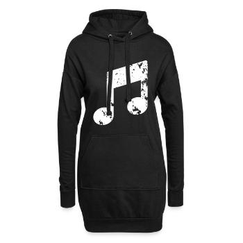 Musik Note - Hoodie-Kleid - Schwarz - Vorne