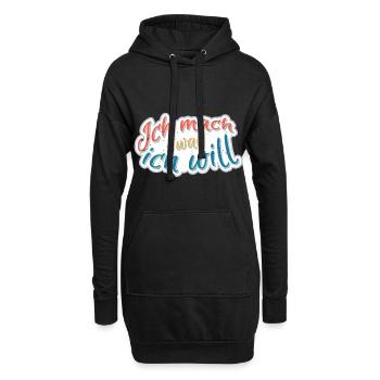 Ich mach was Ich will - Hoodie-Kleid - Schwarz - Vorne