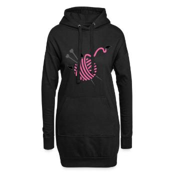 Stricken - Hoodie-Kleid - Schwarz - Vorne
