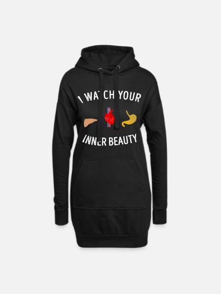 Aerzte Innere Schönheit Medizin Internist Geschenk - Hoodie-Kleid - Schwarz