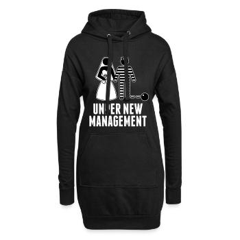Hochzeit Junggesellenabschied JGA Polterabend - Hoodie-Kleid - Schwarz - Vorne