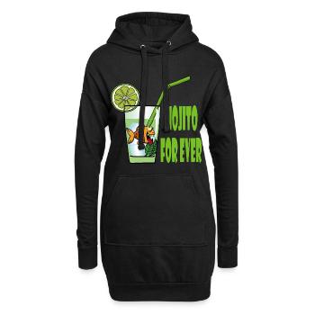 Mojito und Goldfisch - Hoodie-Kleid - Schwarz - Vorne