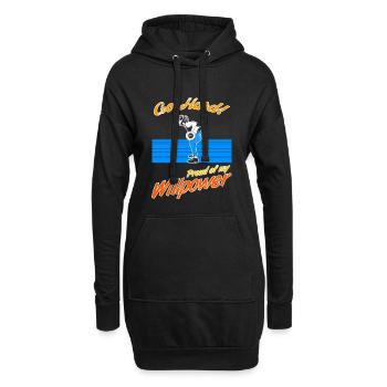 Frauen Fitness - Hoodie-Kleid - Schwarz - Vorne