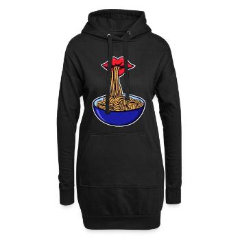 Spaghetti Nudeln Pasta Asciutta Italien Essen - Hoodie-Kleid - Schwarz - Vorne