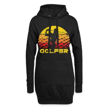 Golf Vintage Golfer - Hoodie-Kleid - Schwarz - Vorne