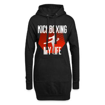 Kickboxing Kickboxen - Hoodie-Kleid - Schwarz - Vorne