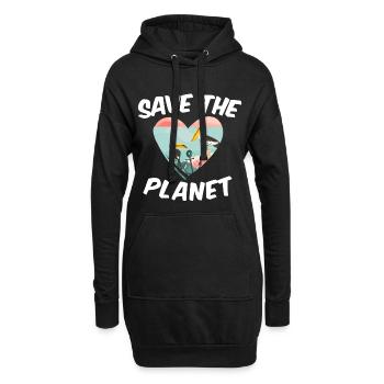 Save The Planet - Hoodie-Kleid - Schwarz - Vorne