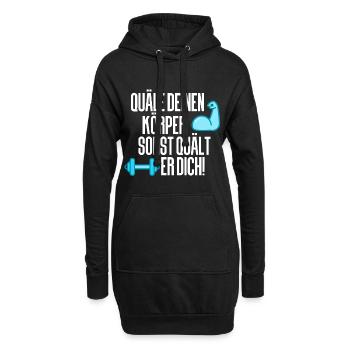 Gewichtheben Gym Fitness - Hoodie-Kleid - Schwarz - Vorne