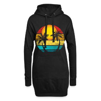 Été - Soleil - Soleil - Sweat-shirt à capuche long Femme - noir - Devant