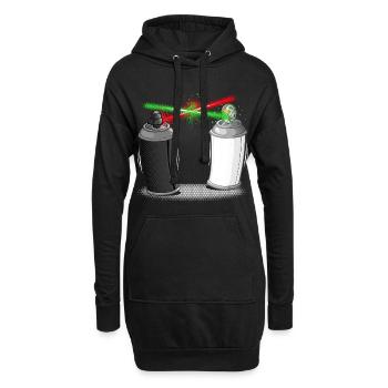 Graffiti wars - Hoodie-Kleid - Schwarz - Vorne