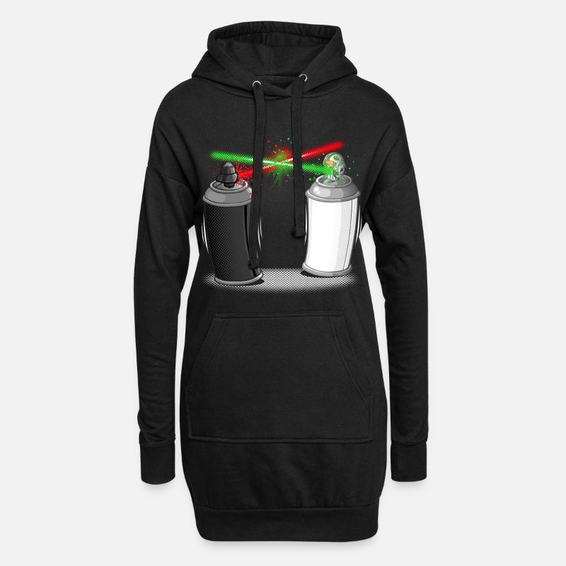 Graffiti wars - Hoodie-Kleid - Schwarz
