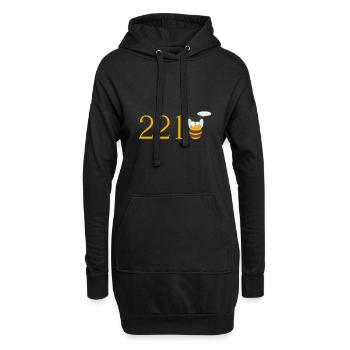 221bee - Hoodie-Kleid - Schwarz - Vorne