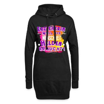 Erzieherin - Hoodie-Kleid - Schwarz - Vorne