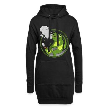 Cigare Grenouille - Sweat-shirt à capuche long Femme - noir - Devant