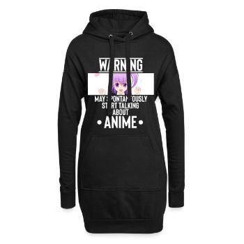 Anime - Hoodie-Kleid - Schwarz - Vorne