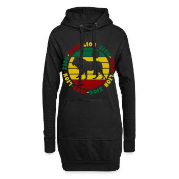 Lion de fer Zion Rastafari Reggae Löwe - Sweat-shirt à capuche long Femme - noir - Devant