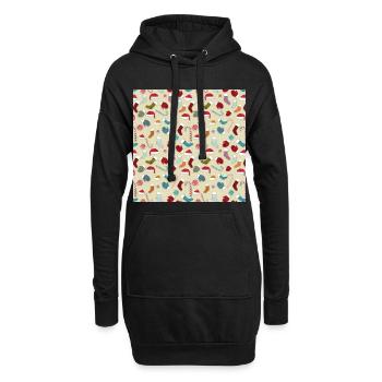 Weihnachten buttons Weihnachten noel navidad jul - Hoodie-Kleid - Schwarz - Vorne