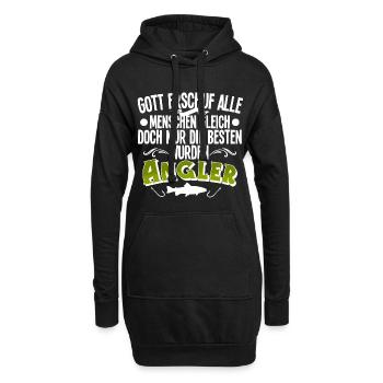 Angler Angeln - Hoodie-Kleid - Schwarz - Vorne