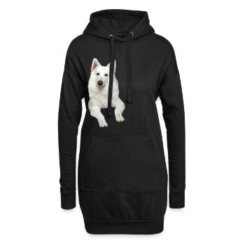 Schäferhund weißer Schäferhund Schweizer Hunde - Hoodie-Kleid - Schwarz - Vorne