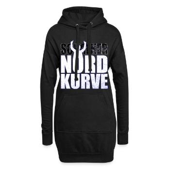 Schalke Nordkurve lettrage idée cadeau - Sweat-shirt à capuche long Femme - noir - Devant